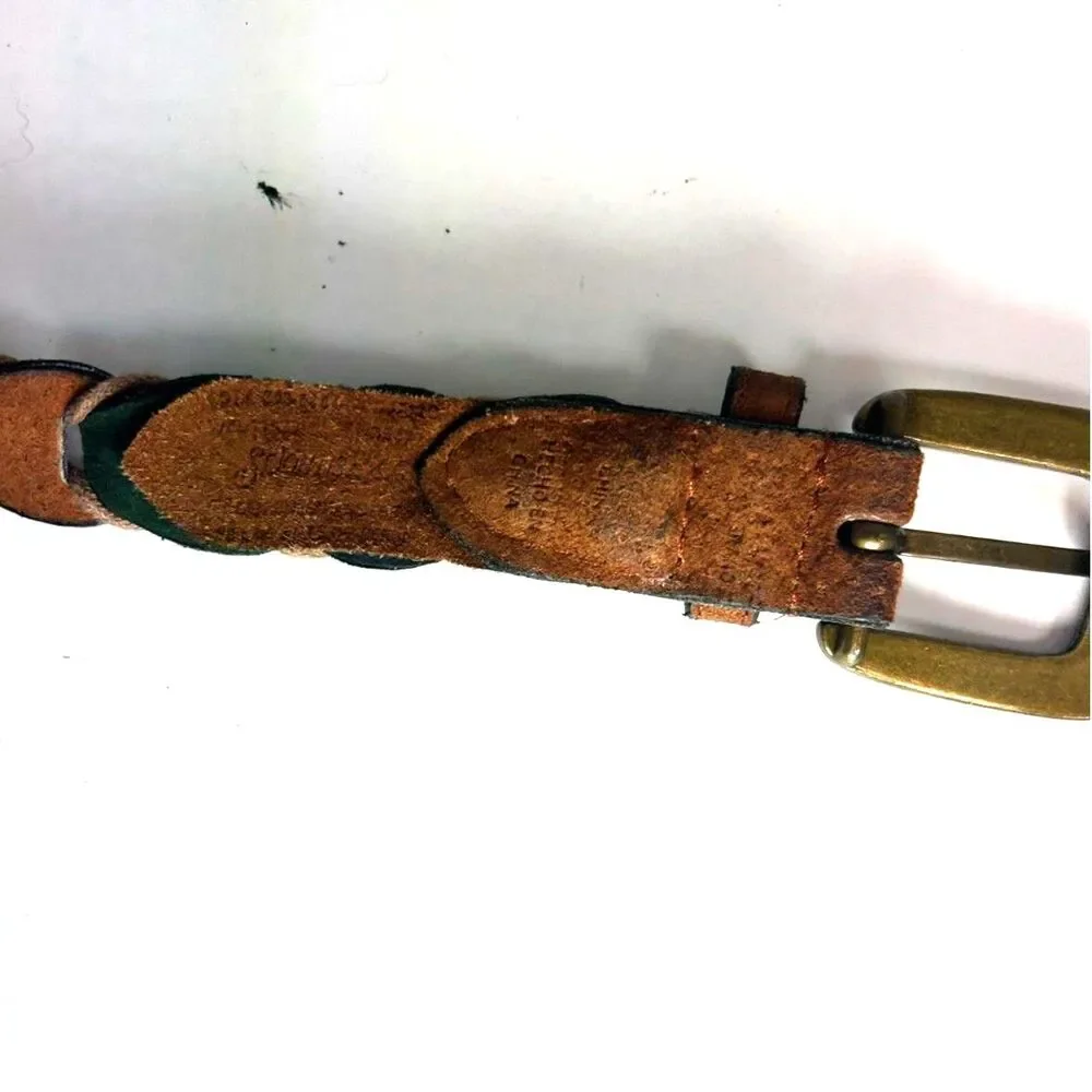 St. John's Bay Braided Suede Leather Multi-Color Belt Large Hippie Granola